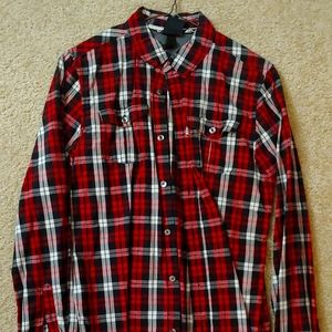 Shaun White Young Men Red Checkered Shirt